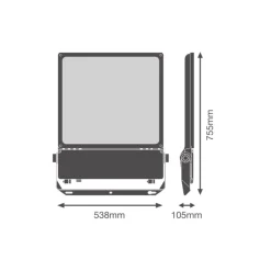 Ledvance LED Strålkastare Flex Vit 450W 65000lm 60x110D - 840 Kallvit | IP66 - Dali Dimbar - Asymmetrisk