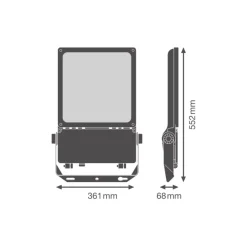 Ledvance LED Strålkastare Flex Vit 180W 27000lm 30D - 830 Varm Vit | IP66 - Dali Dimbar - Symmetrisk