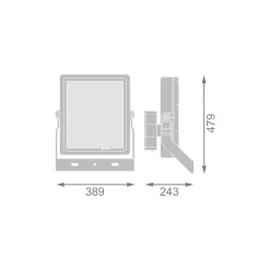 Ledvance LED Strålkastare High Mast Aluminium Svart 470W 60000lm 110X30D - 740 Kallvit | IP66 - Asymmetrisk - Exkl. Drivdon