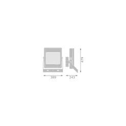 Ledvance LED Strålkastare High Mast Aluminium Svart 280W 42000lm 90D - 757 Kallvit | IP66 - Symmetrisk - Exkl. Drivdon