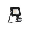 Ledvance LED Strålkastare Kompakt Svart 20W 1800lm 100D - 830 Varm Vit | IP65 - Symmetrisk - Rörelse- och ljussensor