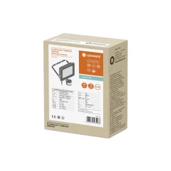 Ledvance LED Strålkastare Kompakt Svart 20W 2000lm 100D - 840 Kallvit | IP65 - Symmetrisk - Rörelse- och ljussensor