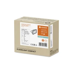 Ledvance LED Strålkastare Kompakt Svart 10W 1000lm 100D - 840 Kallvit | IP65 - Symmetrisk
