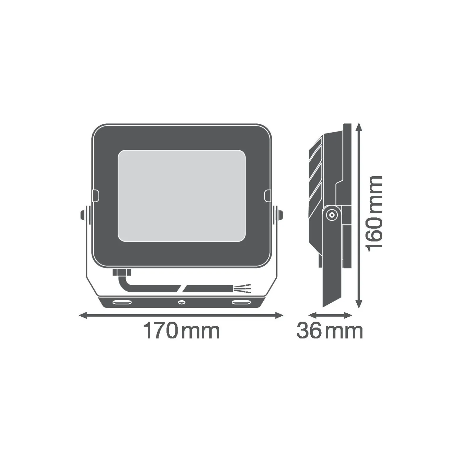 Ledvance LED Strålkastare Kompakt Vit 50W 5000lm 100D - 840 Kallvit | IP65 - Symmetrisk