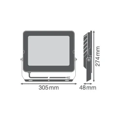 Ledvance LED Strålkastare Kompakt Svart 135W 12150lm 100D - 830 Varm Vit | IP65 - Symmetrisk