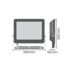Ledvance LED Strålkastare Kompakt Svart 180W 16800lm 100D - 830 Varm Vit | IP65 - Symmetrisk