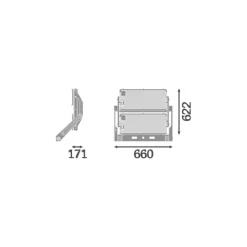Ledvance LED Strålkastare Max Radial 45 Aluminium Grå 900W 171500lm 45D - 730 Varm Vit | IP66 - Symmetrisk
