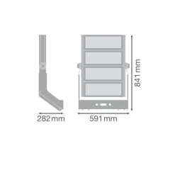 Ledvance LED Strålkastare MAX Grå 1200W 162000lm 30D - 757 Dagsljus | IP66 - Symmetrisk
