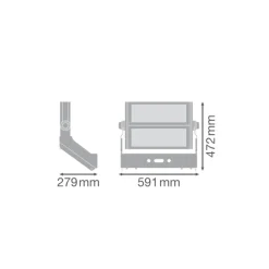 Ledvance LED Strålkastare MAX Vägg Grå 600W 82000lm 50Dx110D - 757 Dagsljus | IP66 - Asymmetrisk