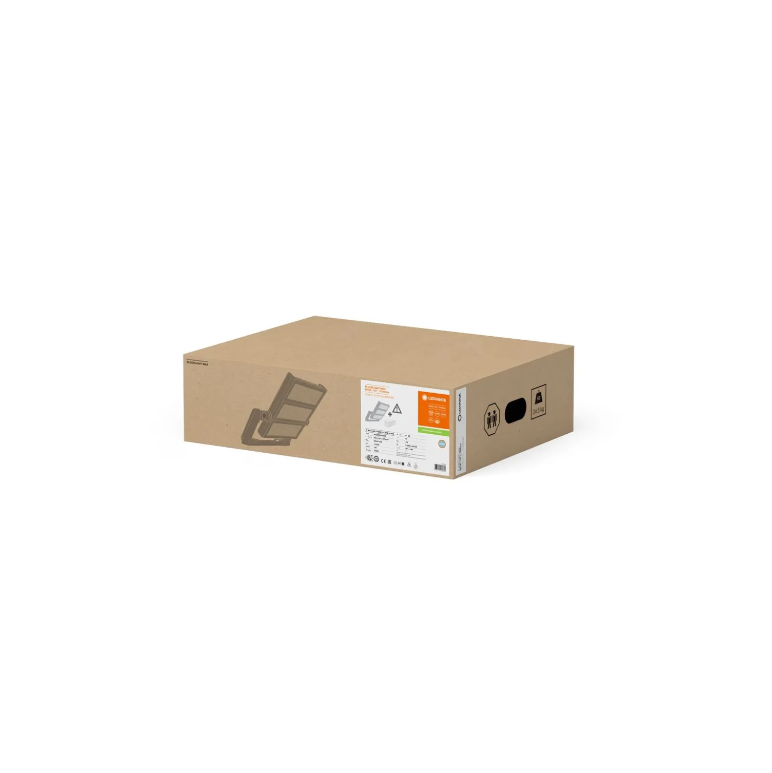 Ledvance LED Strålkastare MAX Grå 900W 117000lm 10D - 757 Dagsljus | IP66 - Symmetrisk