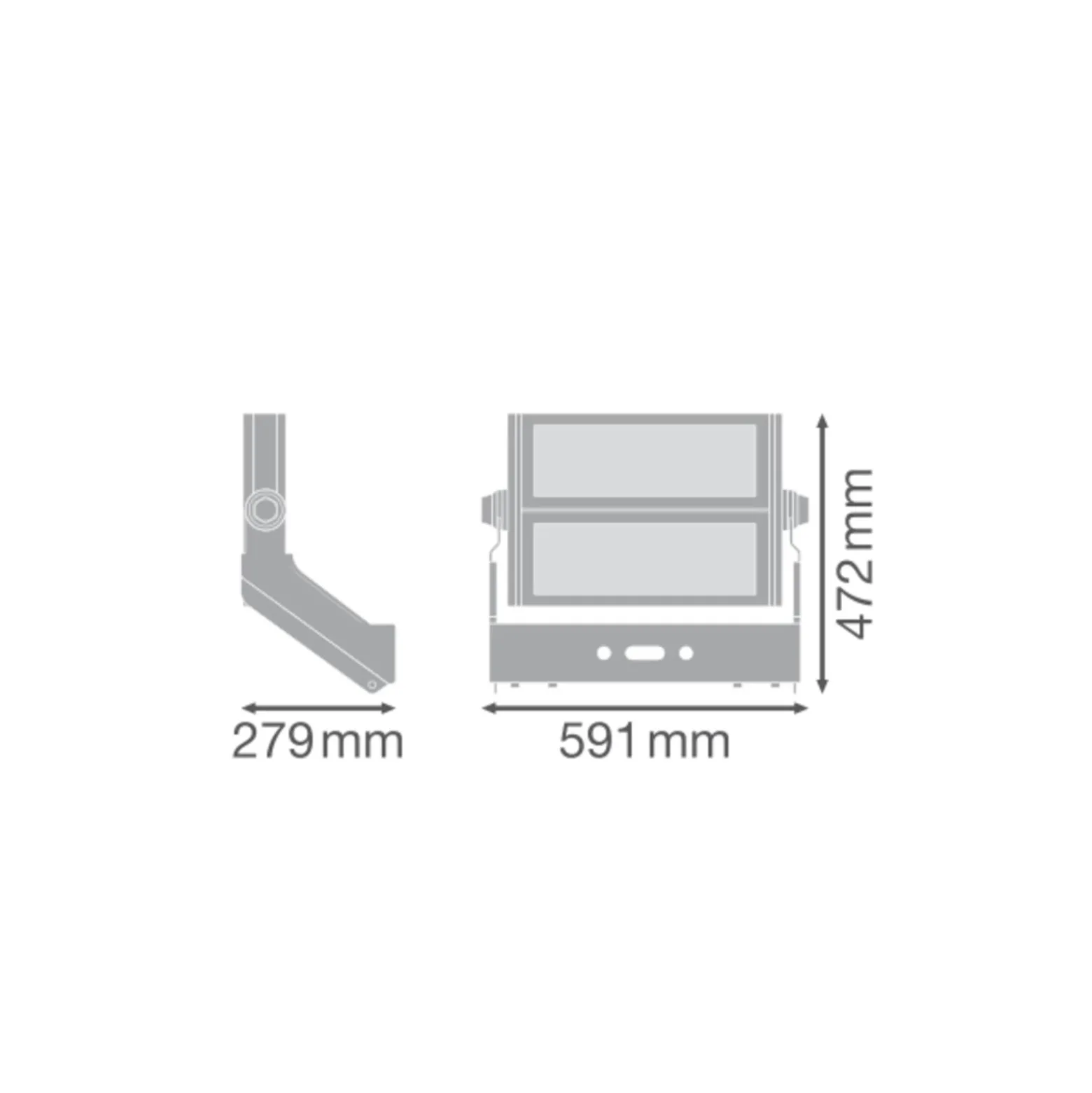 Ledvance LED Strålkastare MAX Grå 600W 78000lm 10D - 757 Dagsljus | IP66 - Symmetrisk