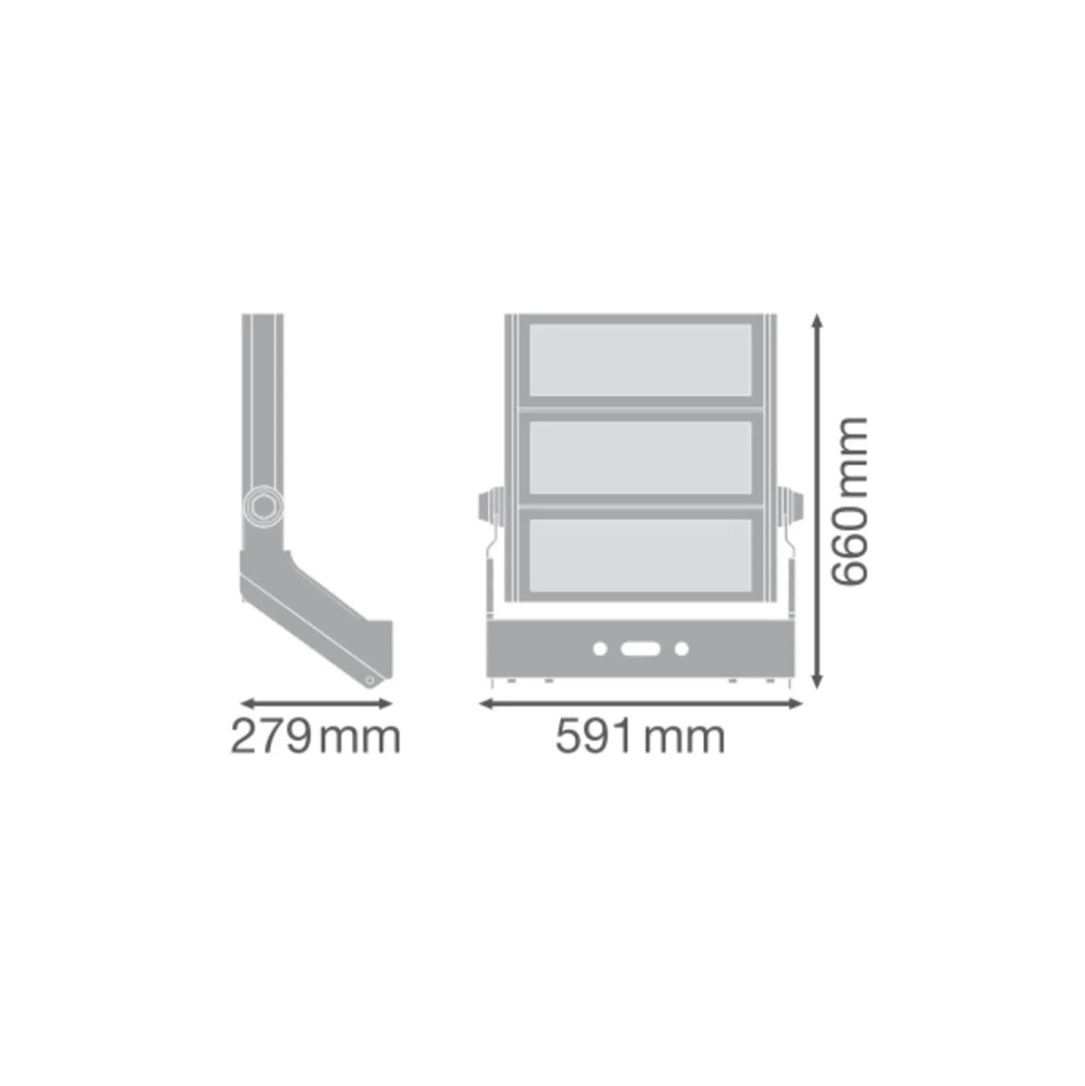 Ledvance LED Strålkastare MAX Grå 900W 121000lm 30D - 757 Dagsljus | IP66 - Symmetrisk
