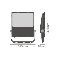 Ledvance LED Strålkastare Performance Svart 200W 26400lm 55x110D - 840 Kallvit | IP66 - Asymmetrisk
