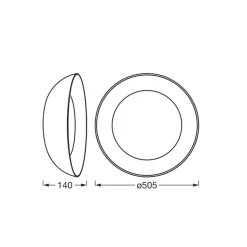 Ledvance LED Taklampa Orbis Alva Vit och Trä 36W 1600lm - 830 Varm Vit | Touchdimmerbar