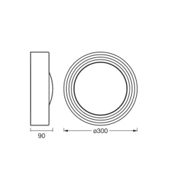 Ledvance LED Taklampa Orbis Betong Brun 13W 800lm - 830 Varm Vit | Dimbar