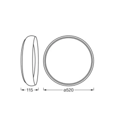 Ledvance LED Taklampa Orbis Livia Vit och Trä 36W 2000lm - 830 Varm Vit | Touchdimmerbar