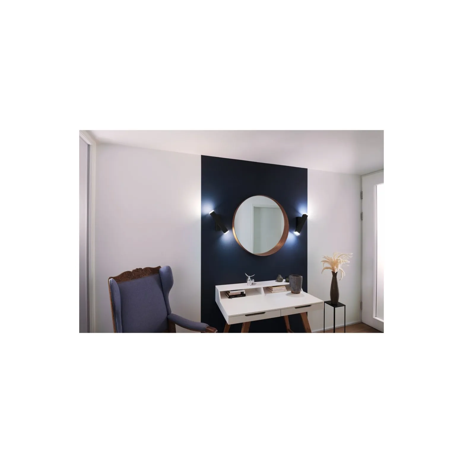Ledvance LED Vägglampa Orbis Svart 12W 1200lm - 830-865 Justerbar Vit | Dimbar