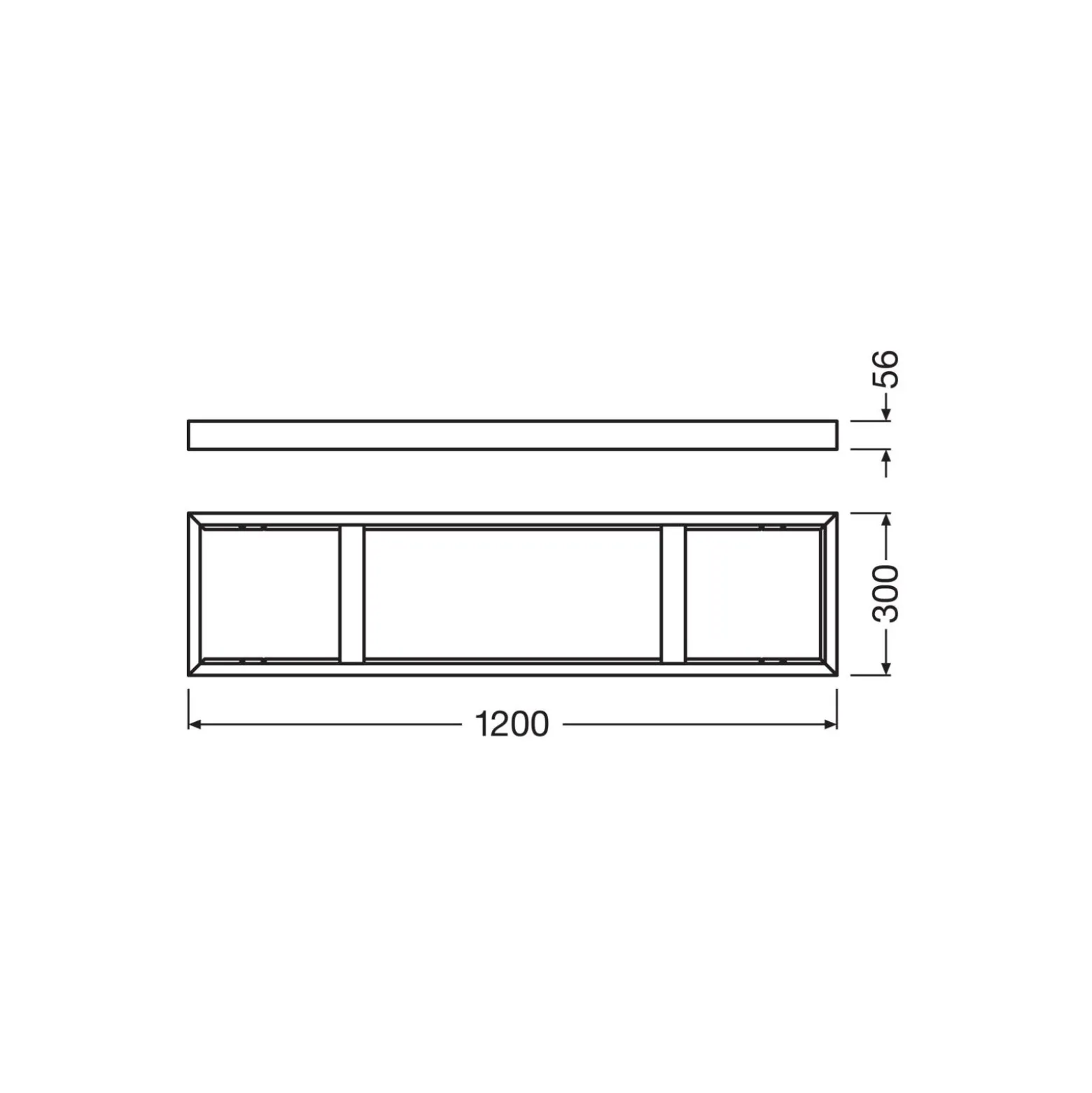Ledvance Panel 1200 Avtagbar Avtagbar Ytmonterad Kit Svart