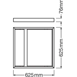 Ledvance Panel 625 Avtagbar Avtagbar Ytmonterad Kit H75