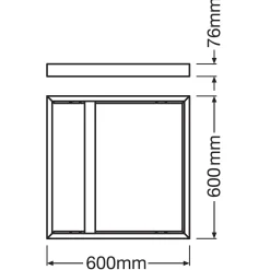 Ledvance Panel 600 Avtagbar Avtagbar Ytmonterad Kit Svart H75
