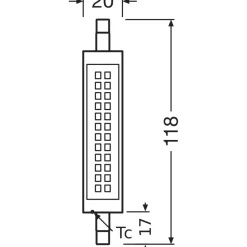 Ledvance Slim Line LED R7s 118mm Klar 12W 1521lm - 827 Extra Varm Vit | Ersättare 100W