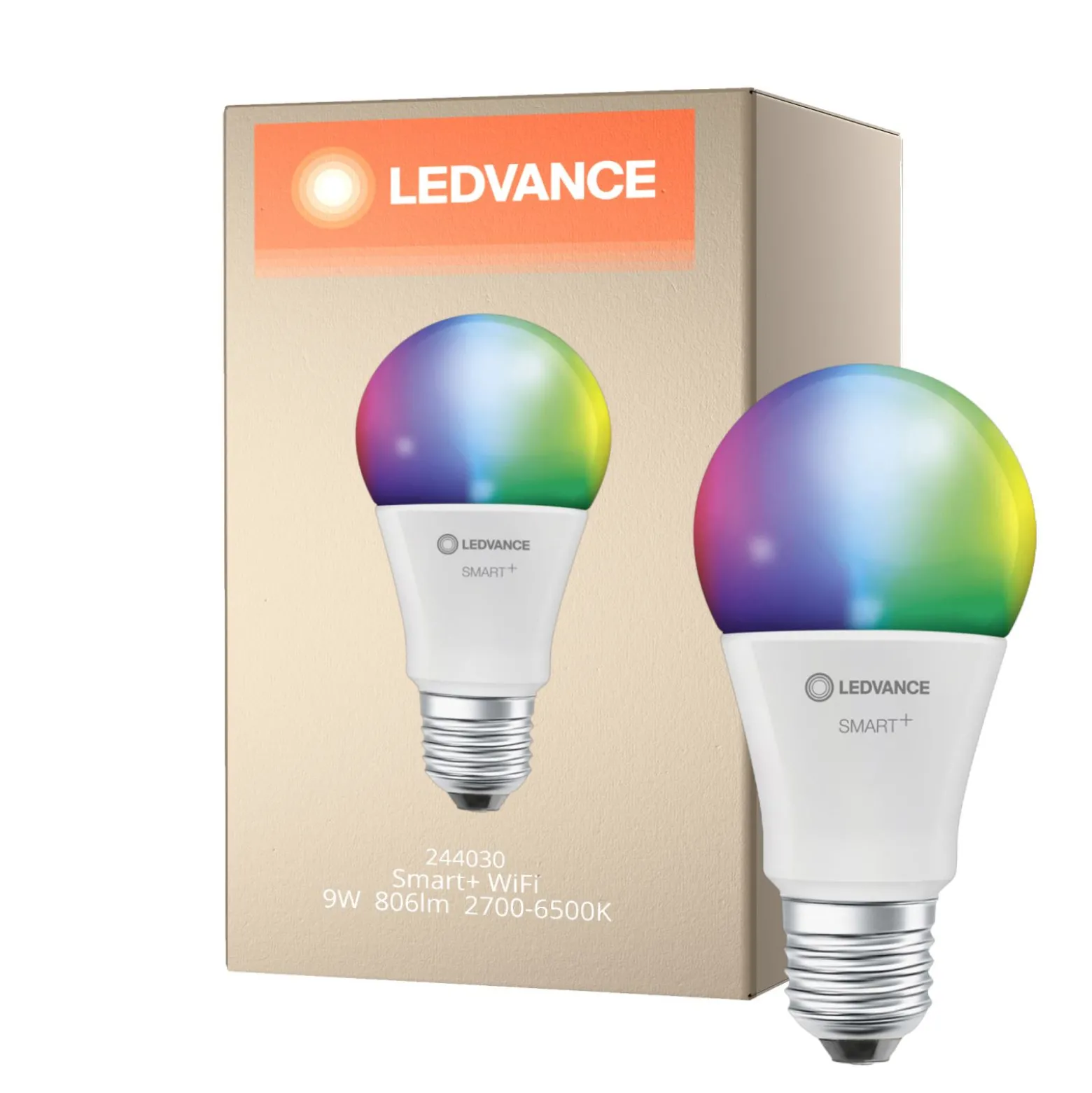 Ledvance Smart+ Wifi E27 Päron Classic 9W 806lm - 827-865 Justerbar Vit | RGBW - Dimbar - Ersättare 60W