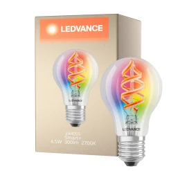 Ledvance Smart+ Wifi E27 Päron Classic Filament 4.5W 300lm - 827 Extra Varm Vit | RGBW - Ersättare 30W
