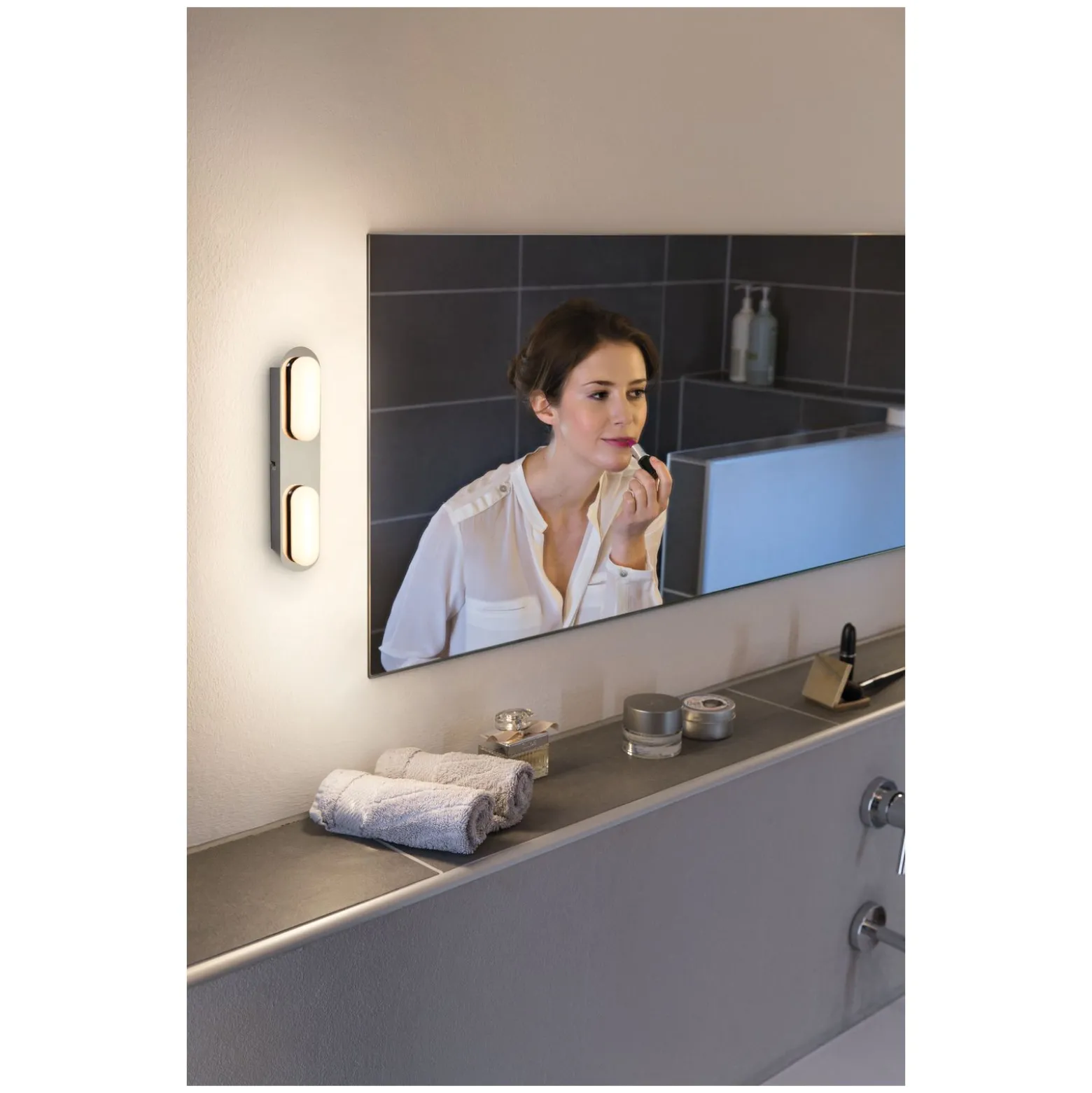 Ledvance Smart+ Wifi LED Vägglampa Badrumsbelysning Silver 15W 1100lm - 830-865 Justerbar Vit | IP44