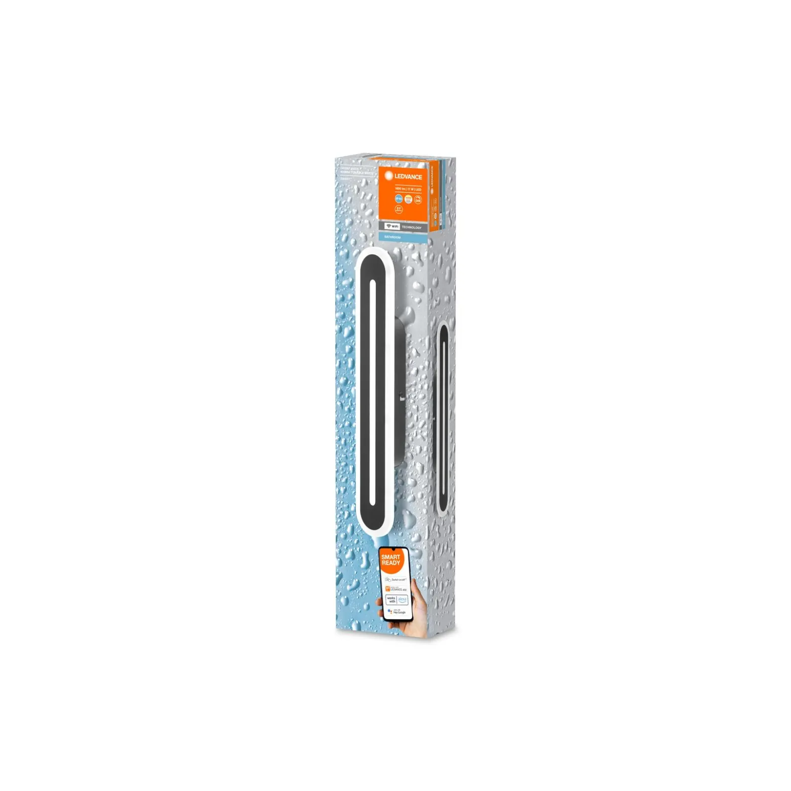 Ledvance Smart+ Wifi LED Vägglampa Badrumsbelysning Svart 17W 550lm - 830-865 Justerbar Vit | IP44