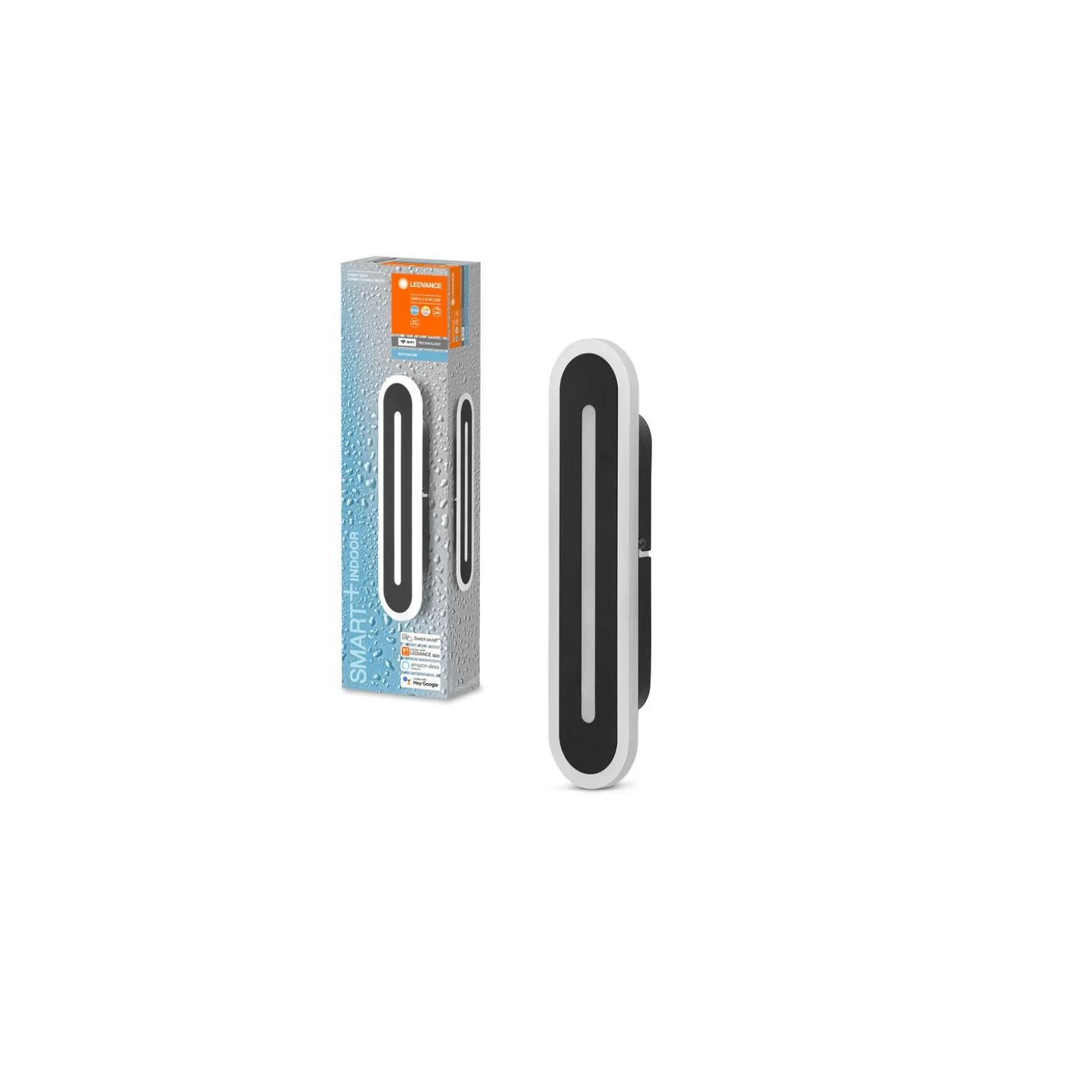 Ledvance Smart+ Wifi LED Vägglampa Badrumsbelysning Svart 13W 350lm - 830-865 Justerbar Vit | IP44