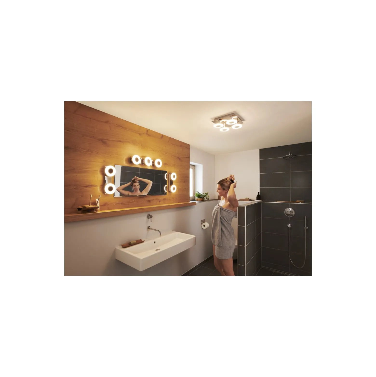 Ledvance Smart+ Wifi LED Vägglampa Utomhus Silver 15W 800lm - 830-865 Justerbar Vit | IP44