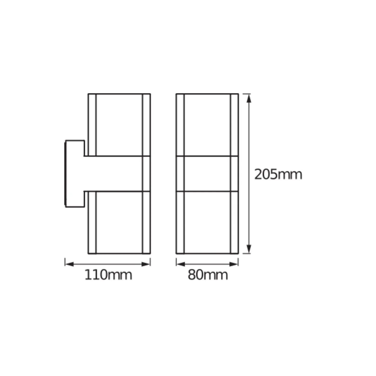 Ledvance Smart+ Wifi Vägglampa Grå Up & Down - Utomhus - 13.5W 950lm - 830 Varm Vit | RGBW - Dimbar