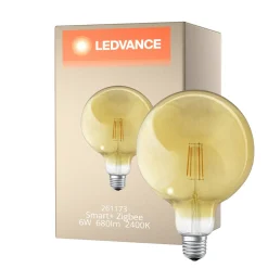 Ledvance Smart+ Zigbee E27 G125 6W 680lm - 824 Extra Varm Vit | Dimbar - Ersättare 60W