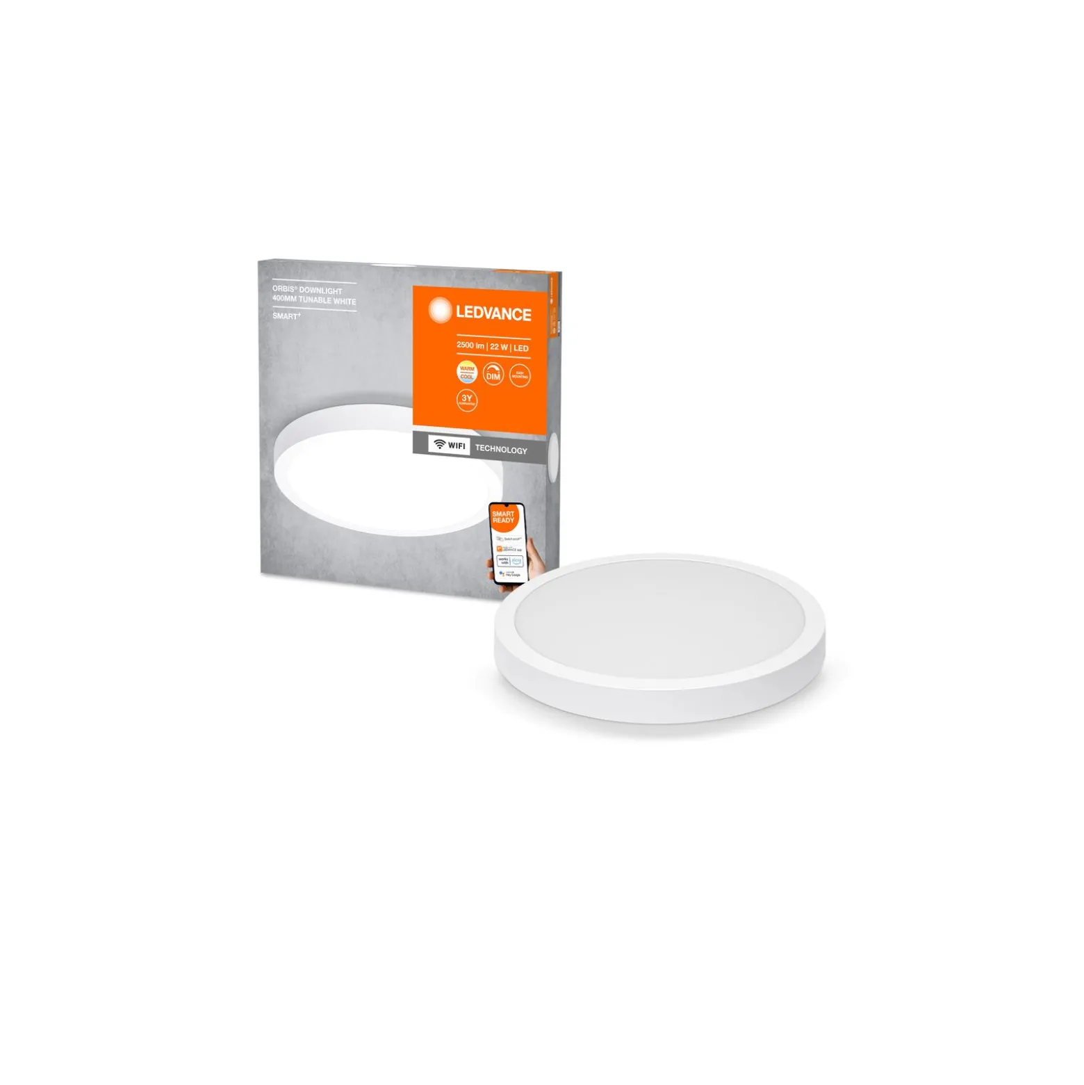 Ledvance Smart+ Zigbee LED Downlight 22W 1800lm 180D - 830-865 Justerbar Vit | 400mm - Zigbee Dimbar
