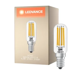 Ledvance Special LED E14 Rör one-handed Filament Klar 4.2W 470lm - 827 Extra Varm Vit | Ersättare 40W