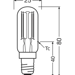 Ledvance Special LED E14 Rör one-handed Filament Klar 4.2W 470lm - 827 Extra Varm Vit | Ersättare 40W