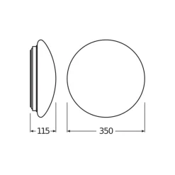 Ledvance Surface Cirkulär 350 Vit 18W 1440lm - 840 Kallvit | IP44 - Ersättare 2x18W