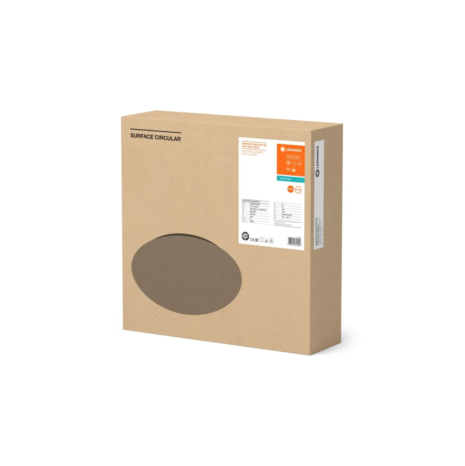 Ledvance Surface Cirkulär 400 24W 840 1920lm Vit IP44 | Kallvit