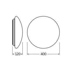 Ledvance Surface Cirkulär 400 24W 840 1920lm Vit IP44 | Sensor - Kallvit