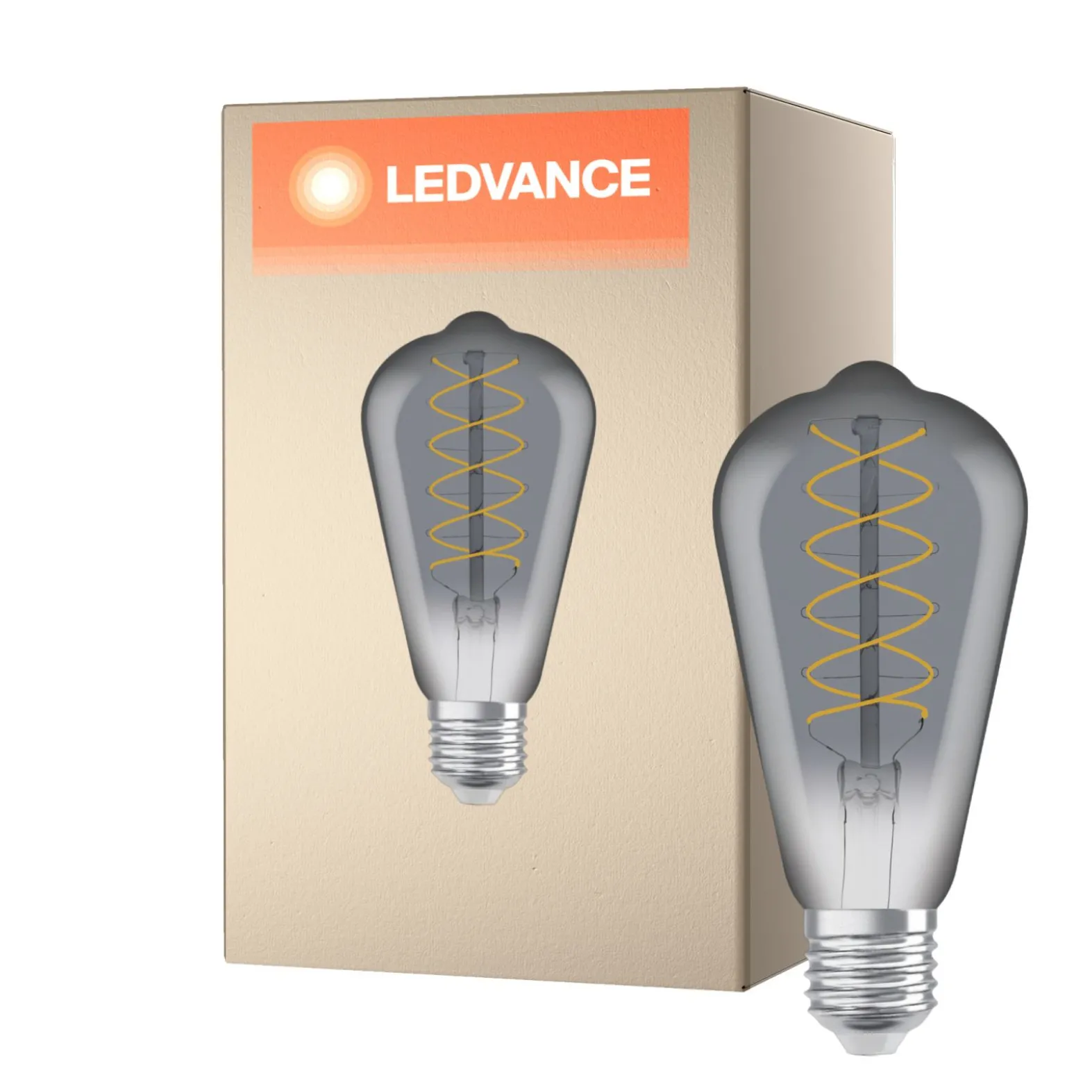 Ledvance Vintage 1906 LED E27 Edison Smoke 7.8W 360lm - 818 Extra Varm Vit | Dimbar - Ersättare 30W