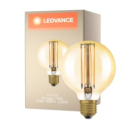 Ledvance Vintage 1906 LED E27 Globe Guld 8.8W 806lm - 822 Extra Varm Vit | Dimbar - Ersättare 60W