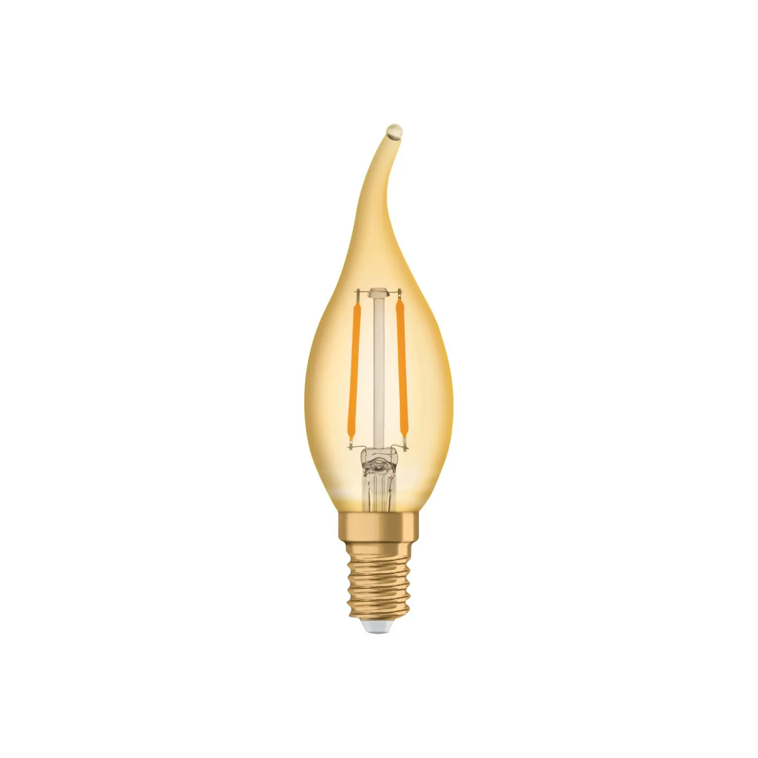 Ledvance Vintage 1906 LED E14 Kronljus Guld 1.5W 120lm - 824 Extra Varm Vit | Ersättare 15W