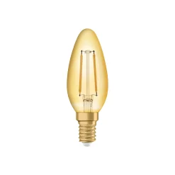 Ledvance Vintage 1906 LED E14 Kronljus Guld 1.5W 120lm - 824 Extra Varm Vit | Ersättare 15W