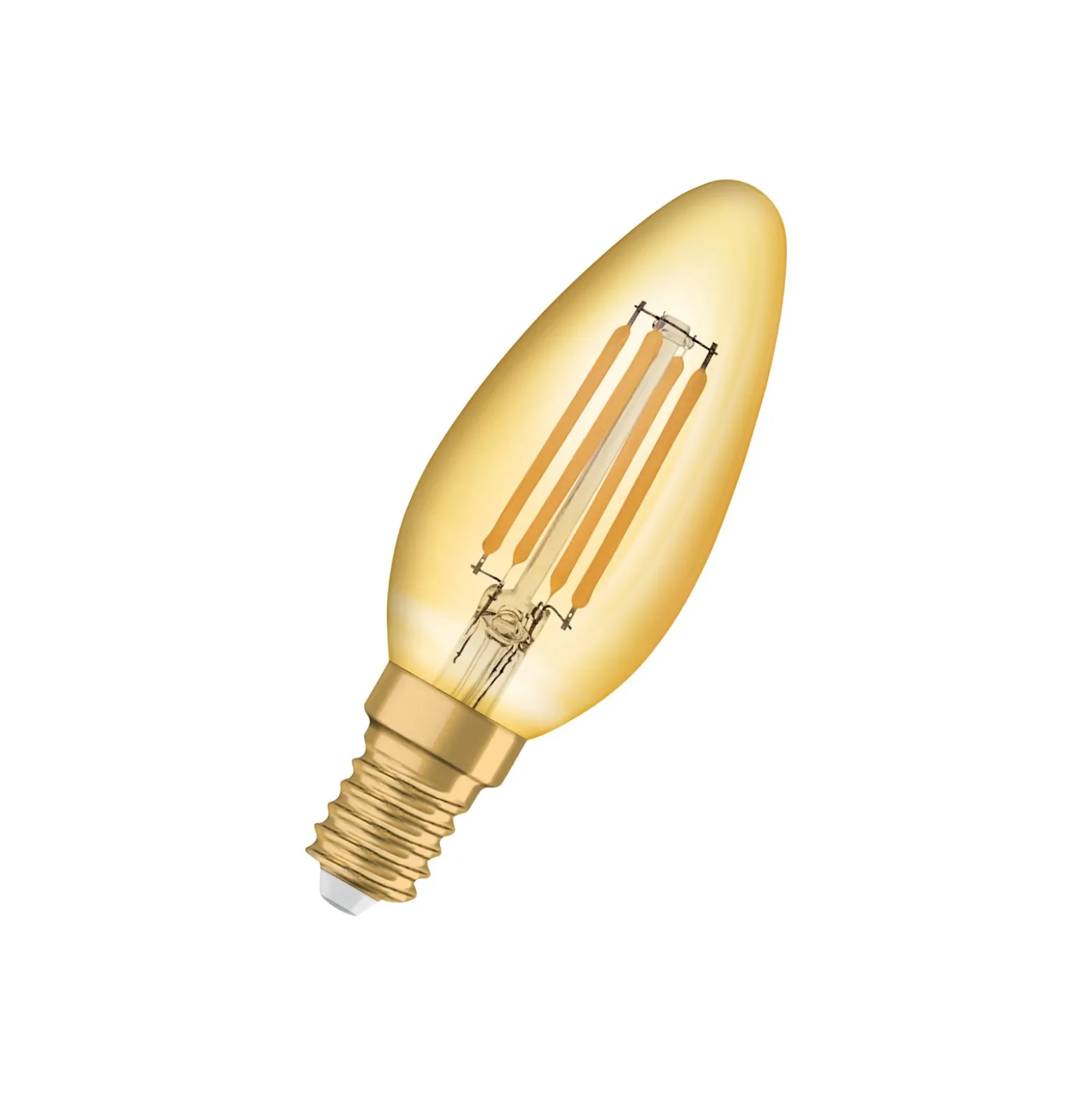 Ledvance Vintage 1906 LED E14 Kronljus Guld 4W 410lm - 824 Extra Varm Vit | Ersättare 35W