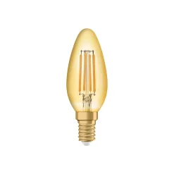 Ledvance Vintage 1906 LED E14 Kronljus Guld 4W 410lm - 824 Extra Varm Vit | Ersättare 35W