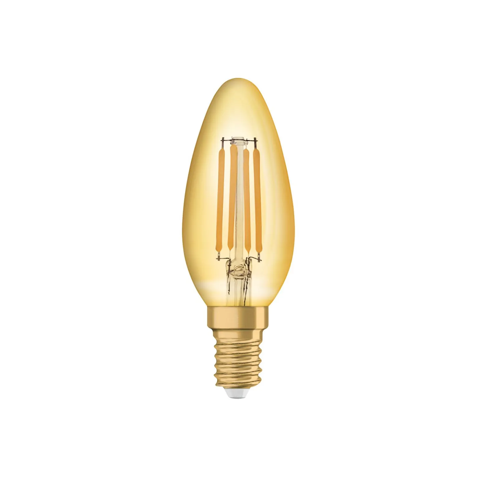 Ledvance Vintage 1906 LED E14 Kronljus Guld 4W 410lm - 824 Extra Varm Vit | Ersättare 35W
