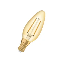 Ledvance Vintage 1906 LED E14 Kronljus Guld 2.5W 220lm - 824 Extra Varm Vit | Ersättare 25W