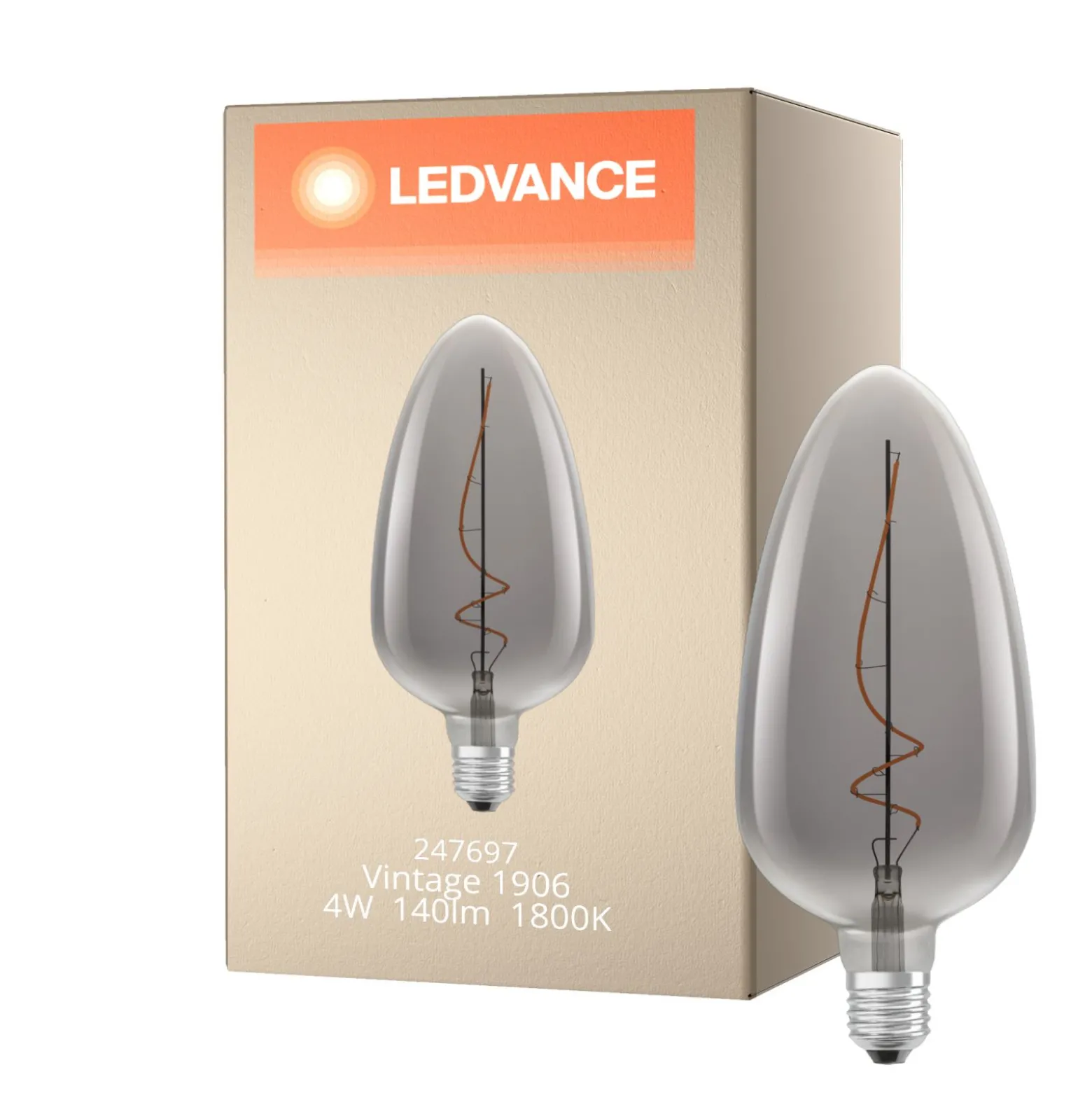 Ledvance Vintage 1906 LED E27 Kronljus Klar 4W 140lm - 818 Extra Varm Vit | Dimbar - Ersättare 15W