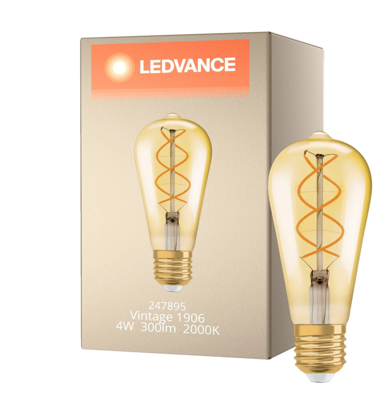 Ledvance Vintage 1906 LED E27 Päron Guld 4W 300lm - 820 Extra Varm Vit | Dimbar - Ersättare 25W