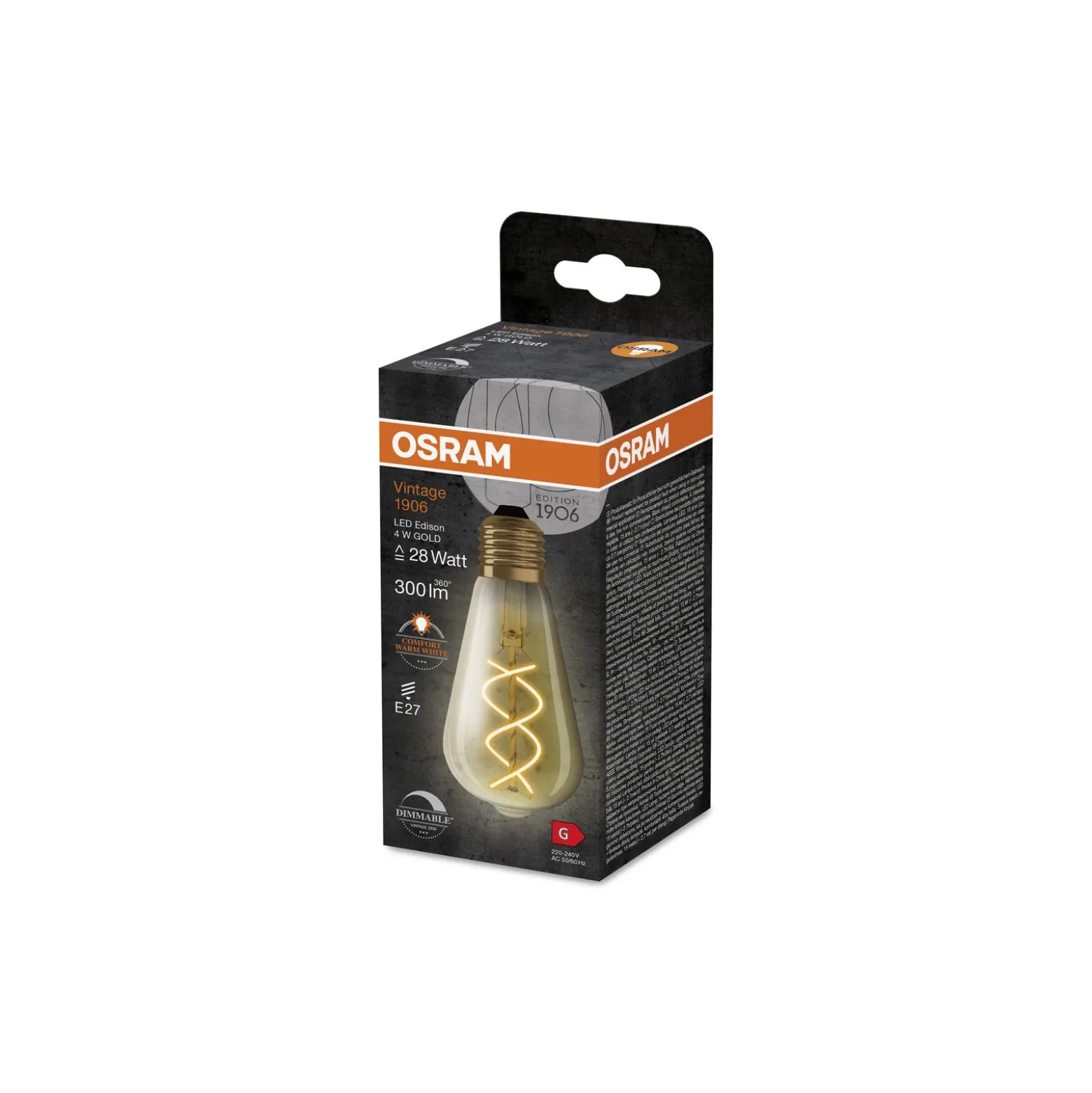 Ledvance Vintage 1906 LED E27 Päron Guld 4W 300lm - 820 Extra Varm Vit | Dimbar - Ersättare 25W